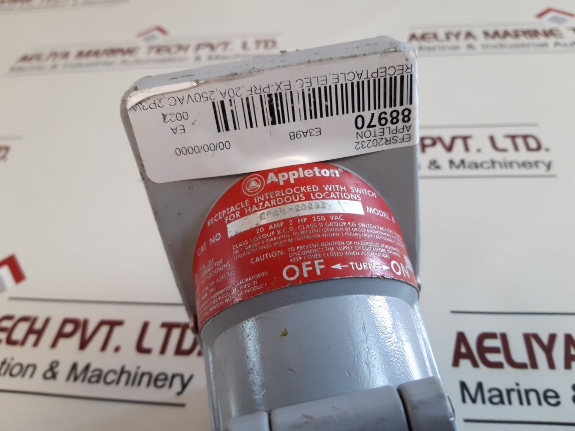 Appleton Efsr-20232 Receptacle Interlocked With Switch