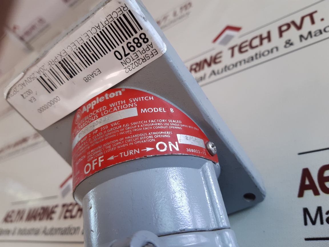 Appleton Efsr-20232 Receptacle Interlocked With Switch