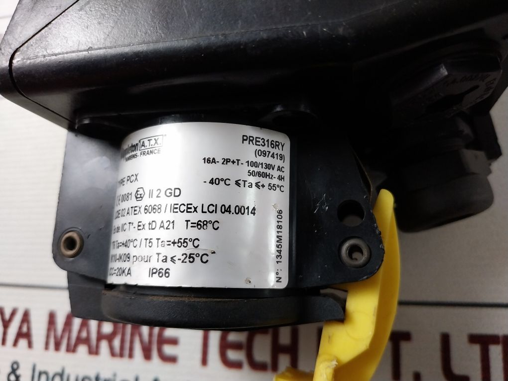 Appleton Pre316Ry Wall Socket Outlet