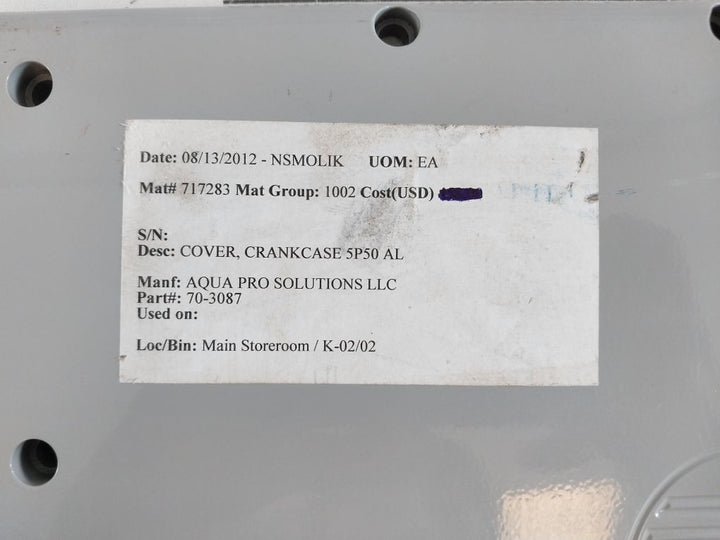 Aqua Pro 70-3087 Crankcase 5P50 Al Cover