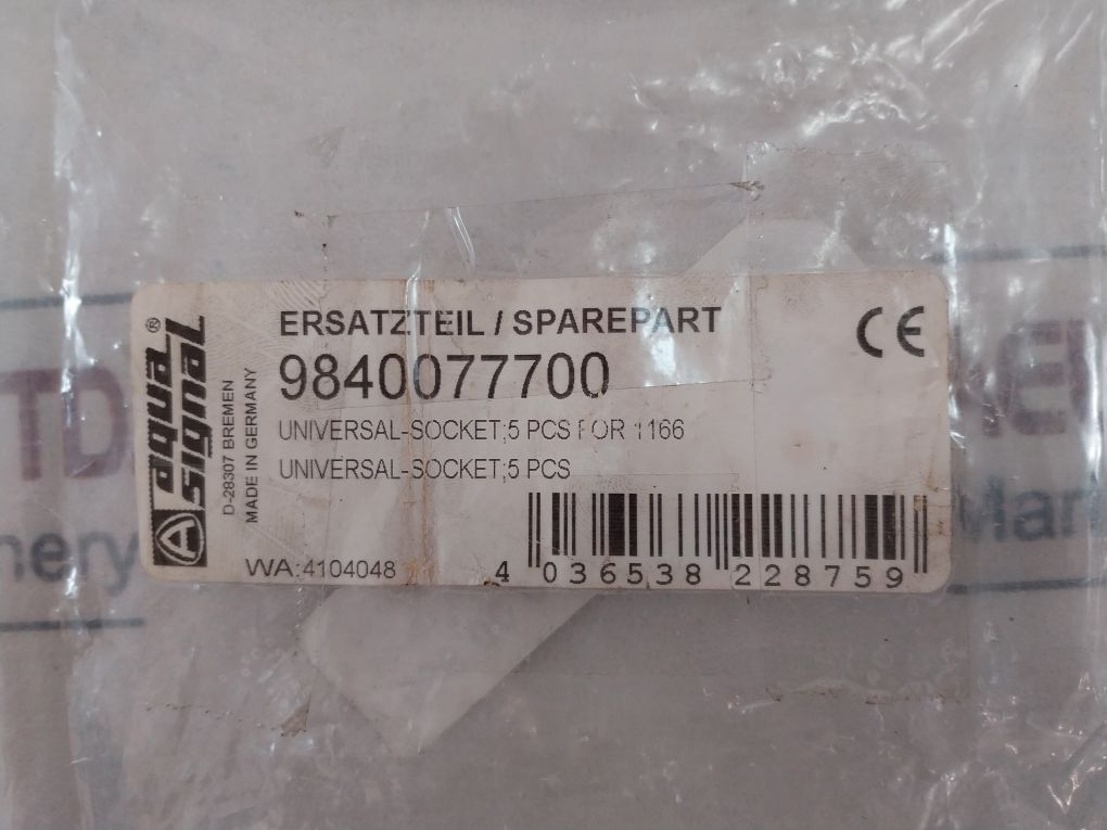 Lot Of 15X Aqua Signal 9840077700 Universal=Socket For 1166