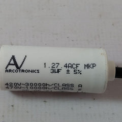 Av Arcotronics 1.27.4Acf Mkp Capacitor 3μF ±5%