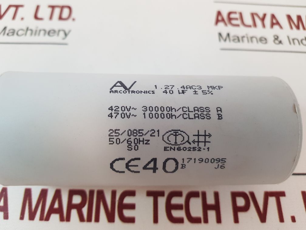 Arcotronics 40 µF, 1.27.4Ac3 Mkp Capacitor 2508521
