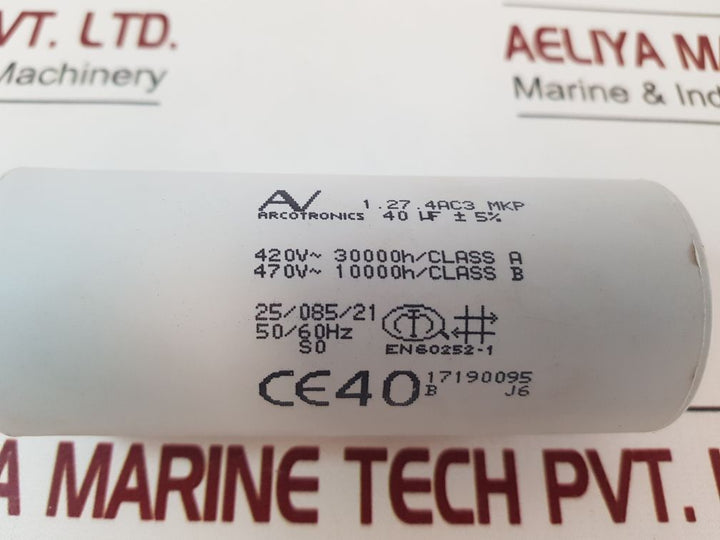Arcotronics 40 µF, 1.27.4Ac3 Mkp Capacitor 2508521
