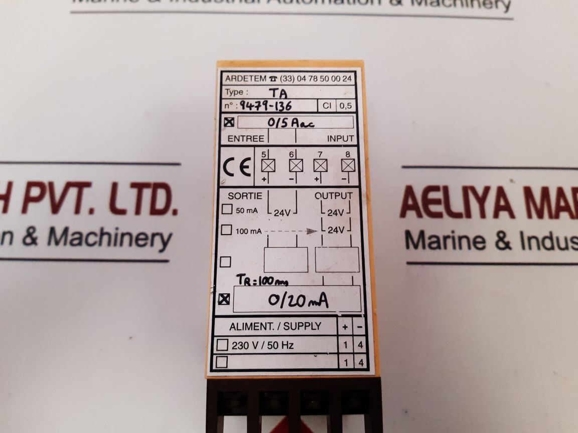 Ardetem Ta Converter 9479-136 Aliment/Supply 230V/50Hz