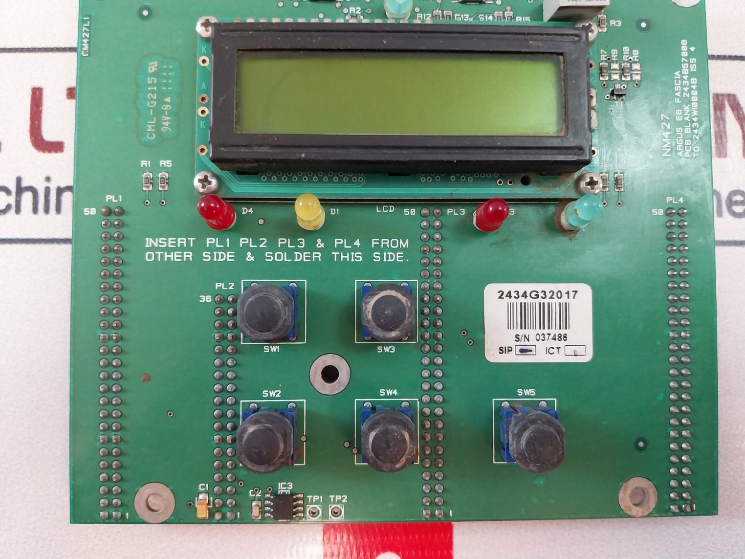 Argus Nm427 Pcb Blank 2434857008 94V-0