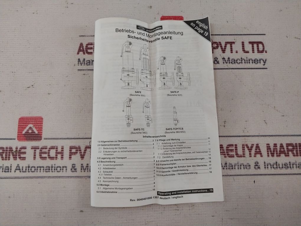 Ari Armaturen Pn100 Safety Relief Valves 6 Bar