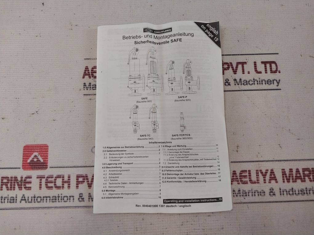 Ari Armaturen Pn100 Safety Relief Valves 6 Bar