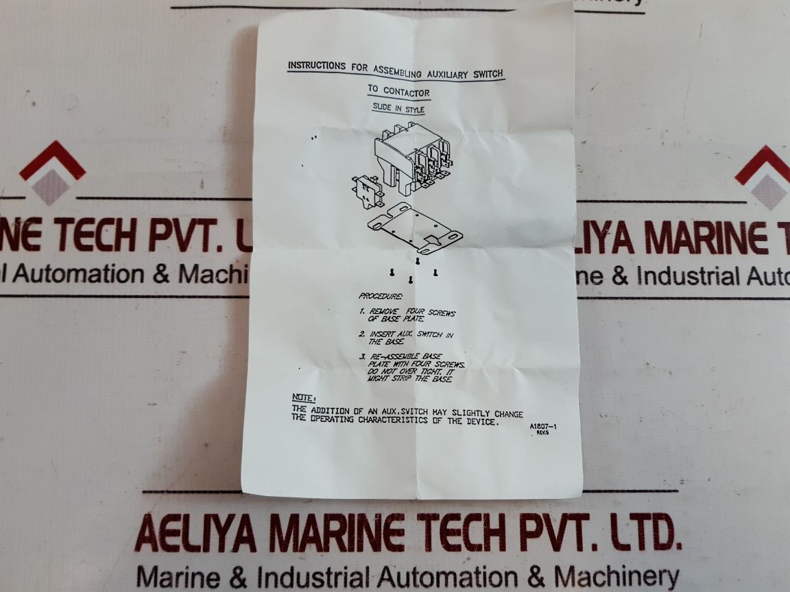 Arrow Hart 34220-332N Auxiliary Switch Model 93