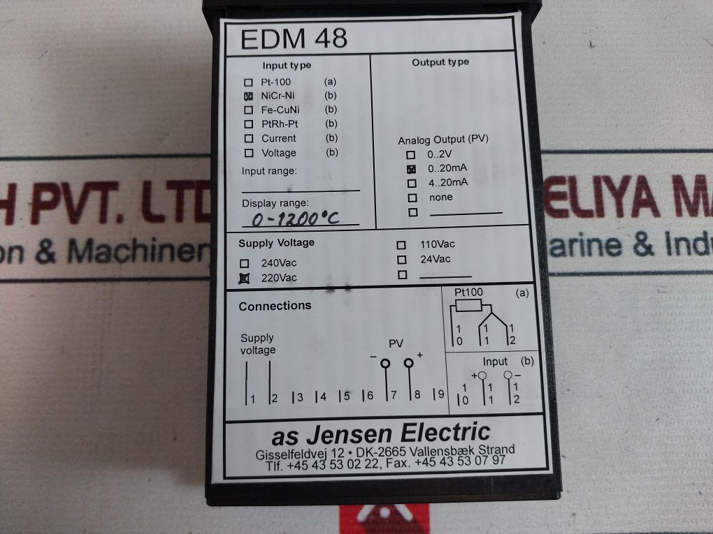 As Jensen Edm 48 Digital Meter 220 Vac