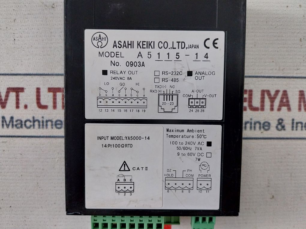 Asahi Keiki A5115-14 Digital Panel Meter 50°C