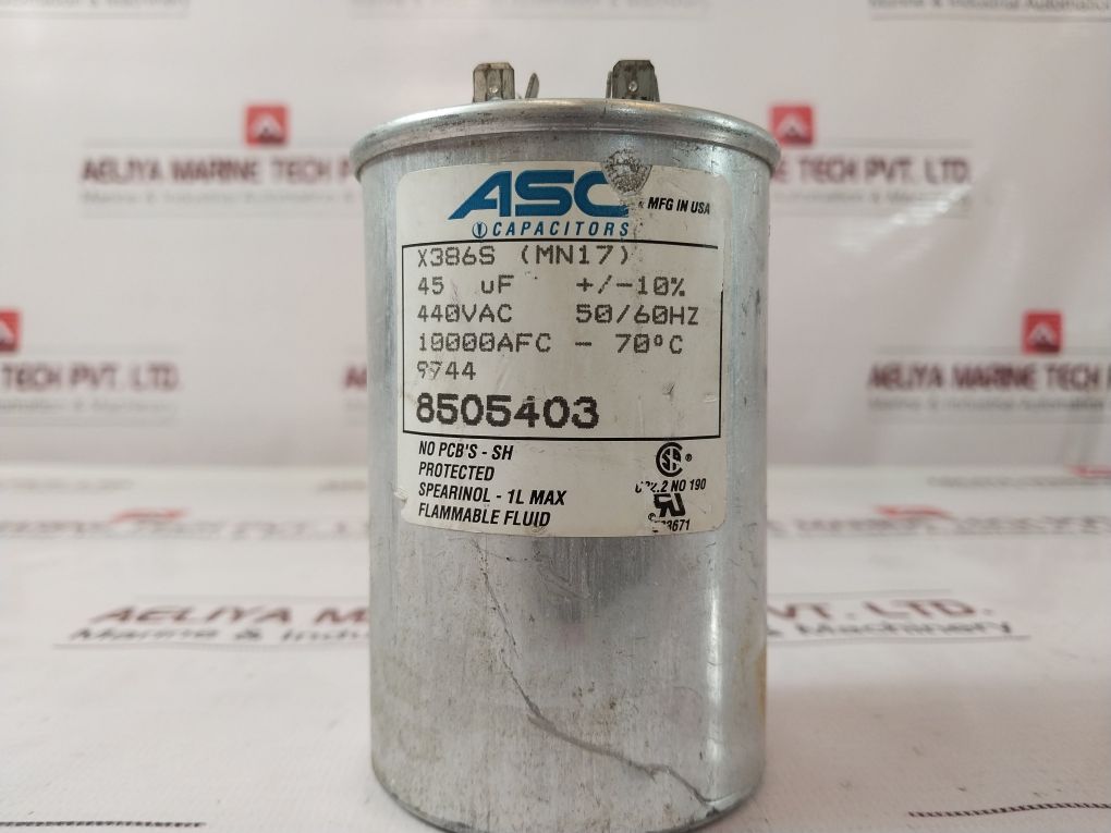 Asc Capacitor X386S (Mn17) Capacitors 440Vac 50/60Hz