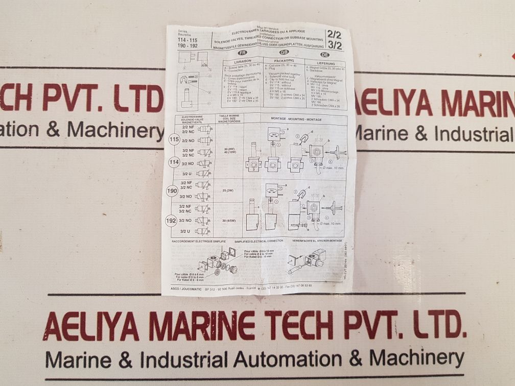 Asco 43005059 Solenoid Valve Coil 220V Ac 50/60 Hz