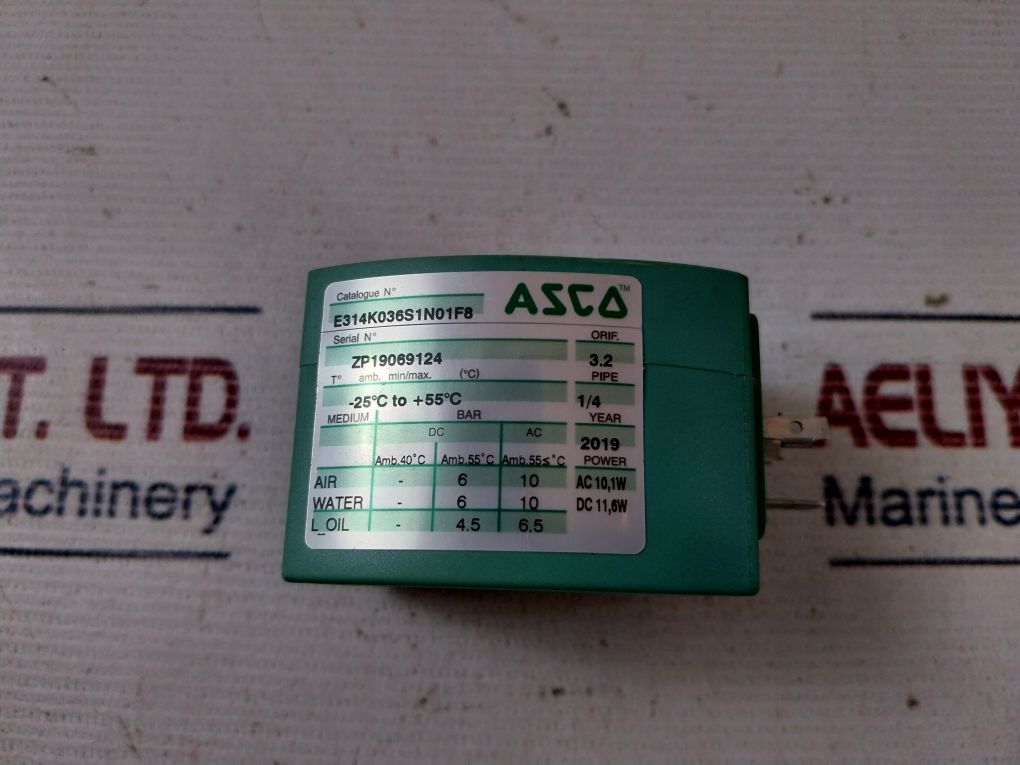 Asco E314K036S1N01F8 Solenoid Valve Ac 10