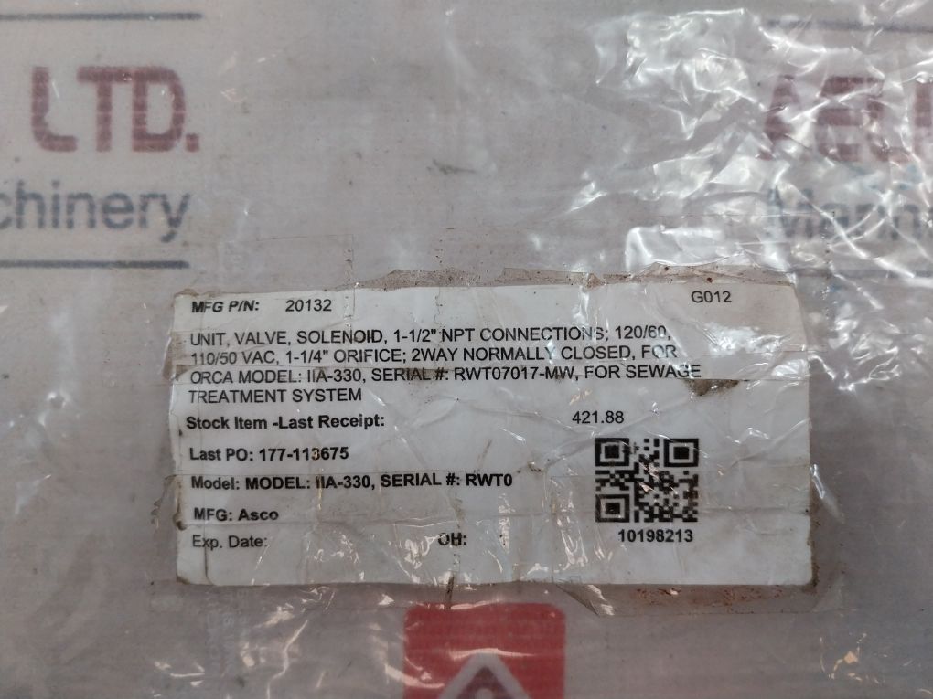 Asco Ef8320G202 Solenoid Valve