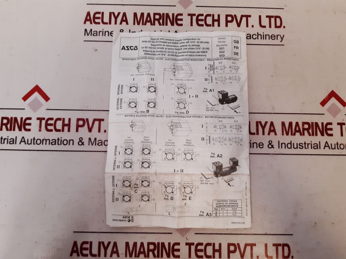 Asco Efg551G401 Solenoid Set G551B401Scyz