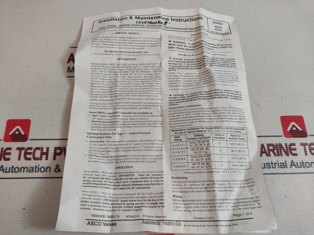 Asco Mp-c-080 Solenoid Valves Coil 238610-032D