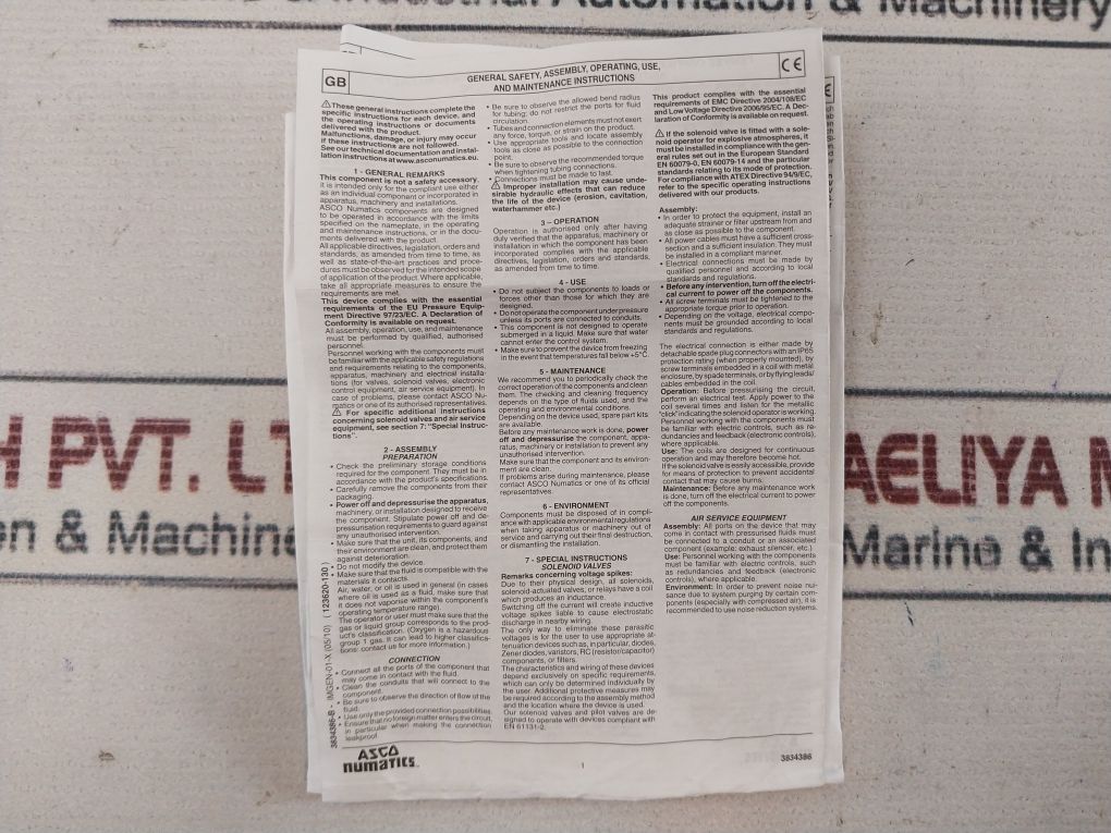 Asco Numatics 43500312 Cylinder