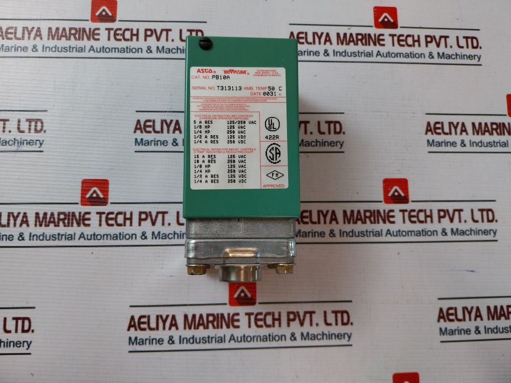 Asco Pb10A Presure Switch 5 A Res 125/250Vac 20-200 Psi