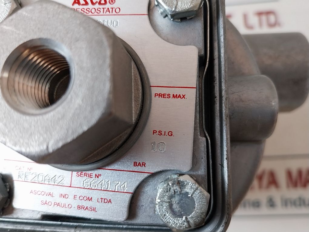 Asco Re20A42 Pressure Switch Unit Pb23A80K 15A 250Vac