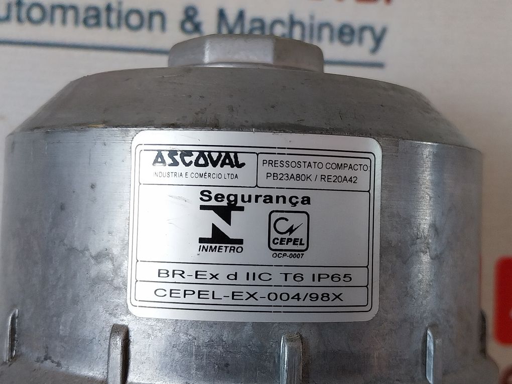 Asco Re20A42 Pressure Switch Unit Pb23A80K 15A 250Vac