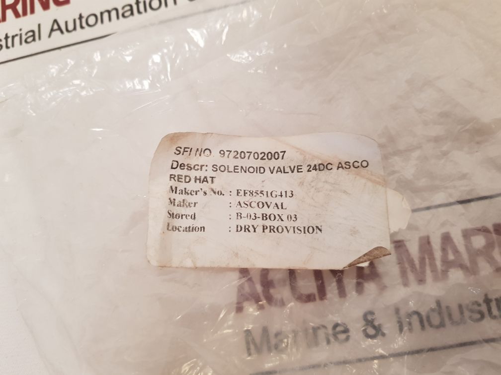 Asco Red-hat Ii Ef8551G413 Solenoid Valve