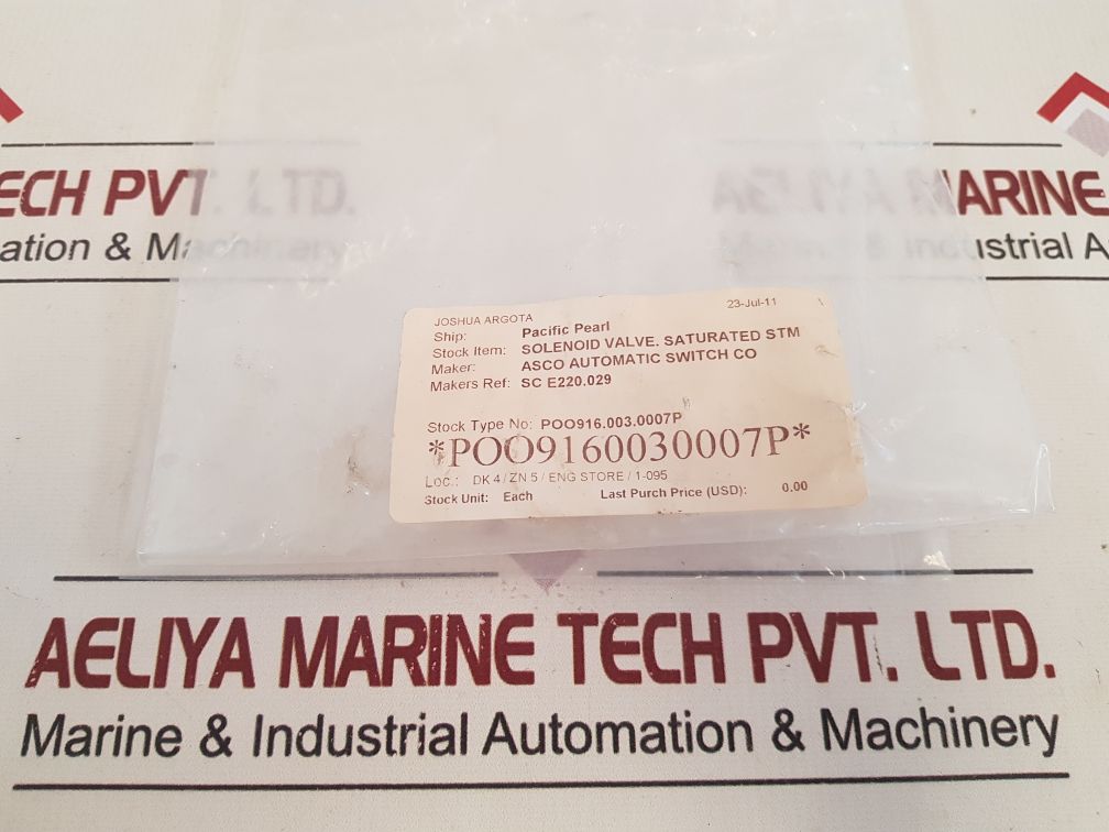 Asco Sce22029 Solenoid Coil Valve