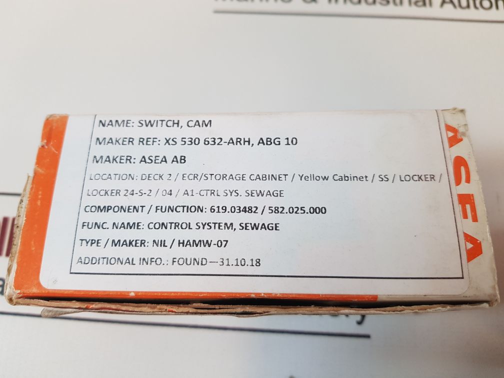 Asea Abg 10 Cam Switch