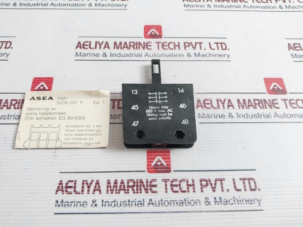 Asea Auxiliary Interlock Sk 40-1 600Vac