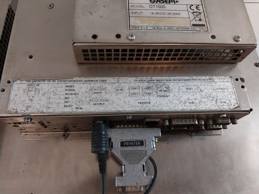 Asem Ot1000 Operator Interface Panel Display (Not Working-display Damage)