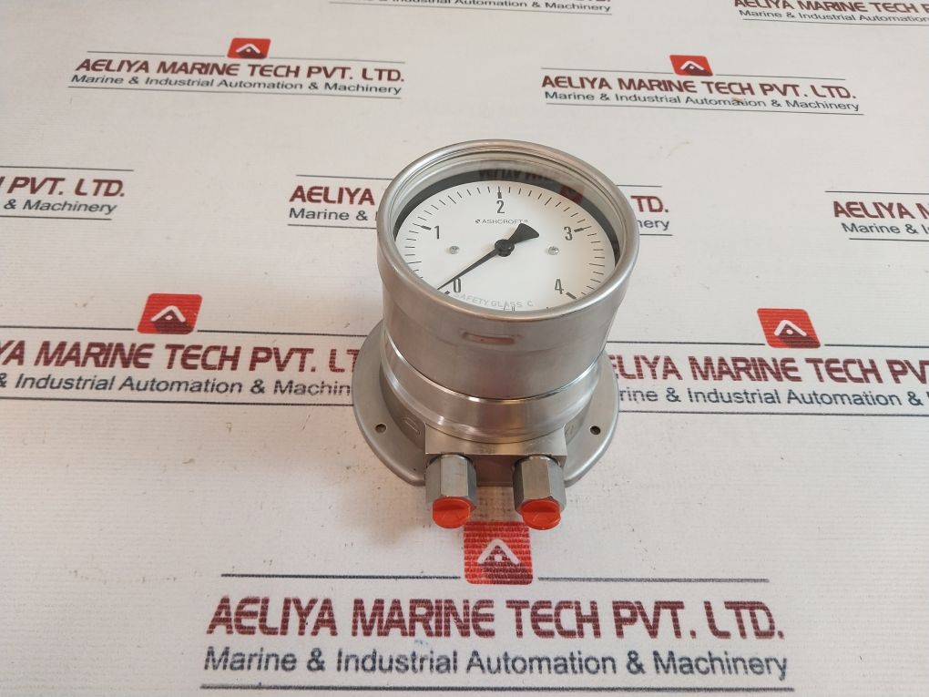 Ashcroft 100=F5502=S=25=L=0/4 Bar Pressure Gauge