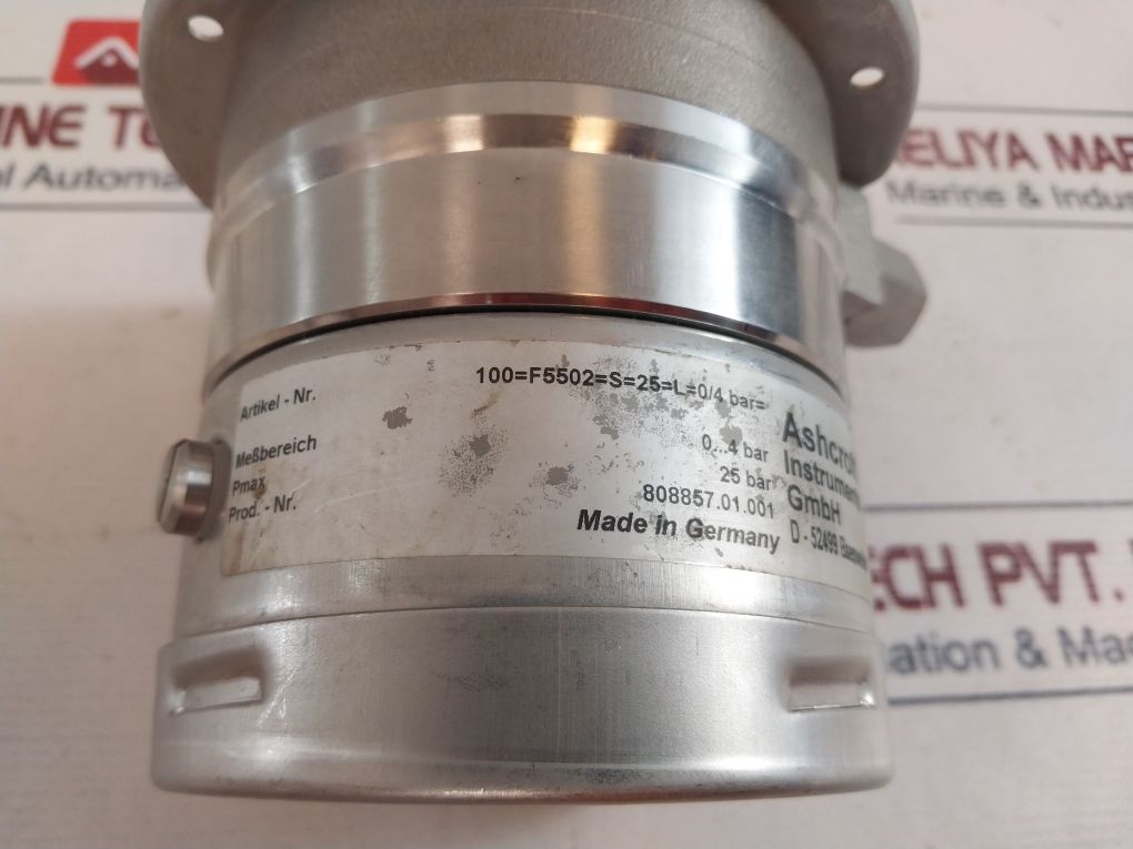 Ashcroft 100=F5502=S=25=L=0/4 Bar Pressure Gauge