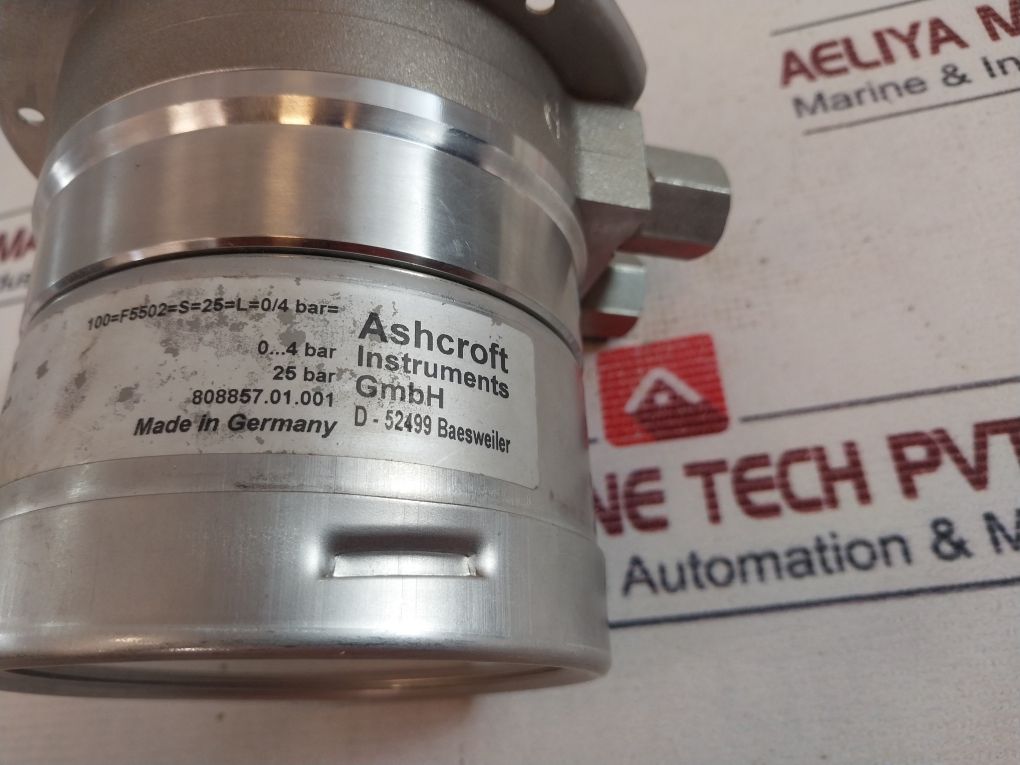 Ashcroft 100=F5502=S=25=L=0/4 Bar Pressure Gauge