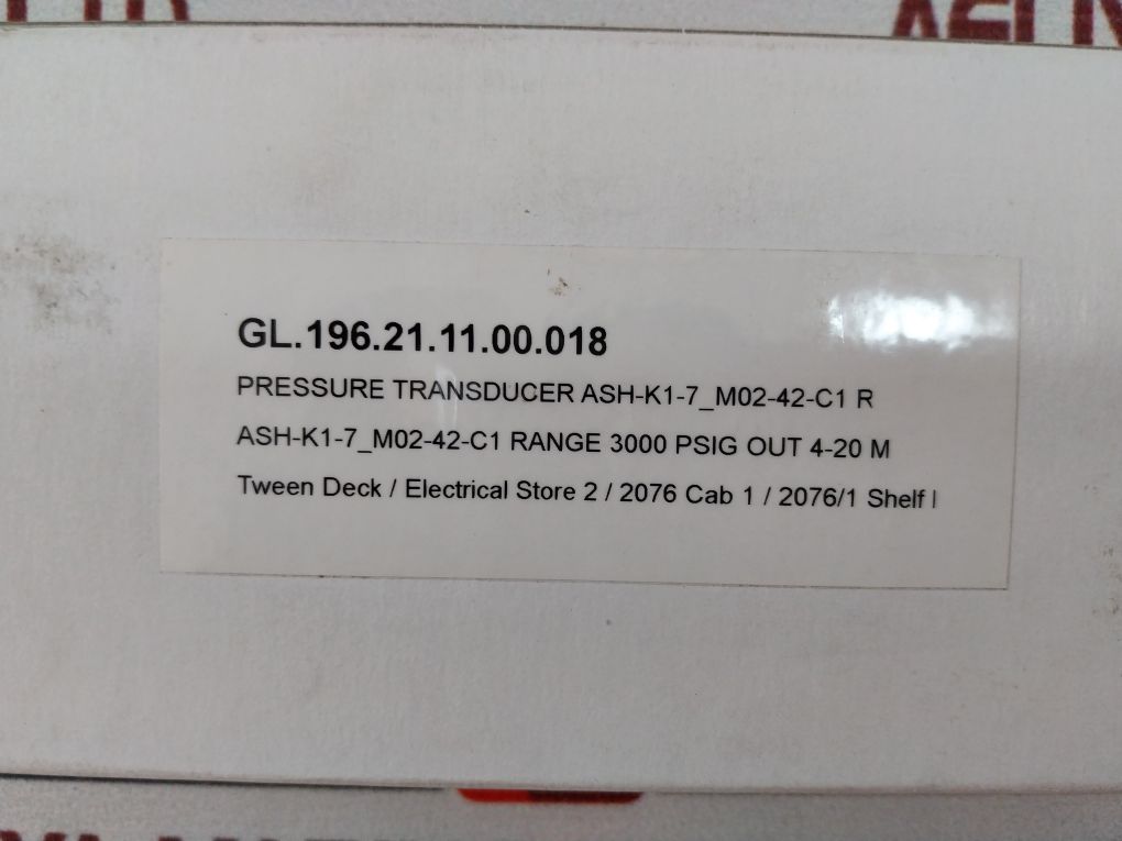 Ashcroft K17M0242C13000 Pressure Transducer Rev F E151405