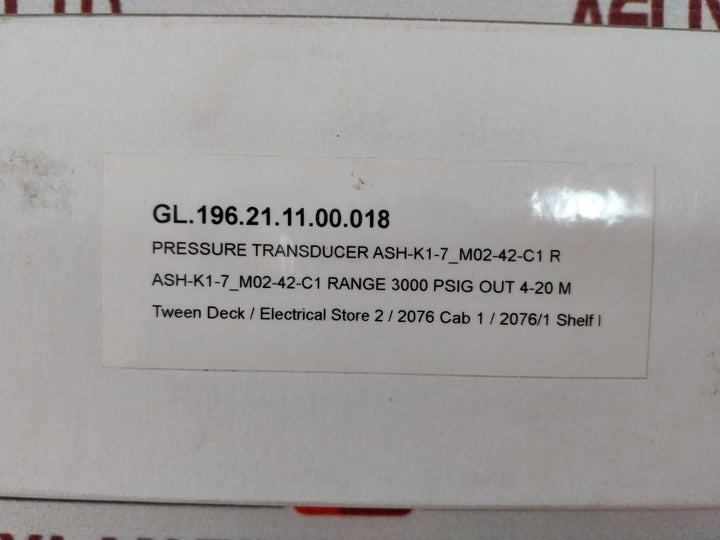 Ashcroft K17M0242C13000 Pressure Transducer Rev F E151405