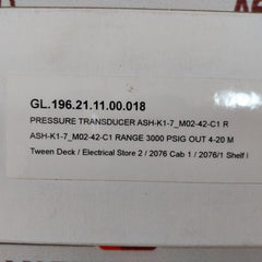 Ashcroft K17M0242C13000 Pressure Transducer Rev F E151405