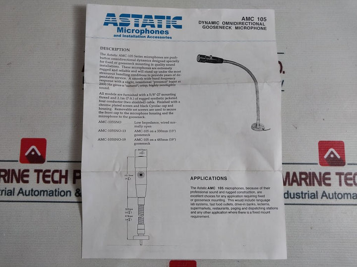 Astatic Amc-105Sno Dynamic Omnidirectional Gooseneck Microphone