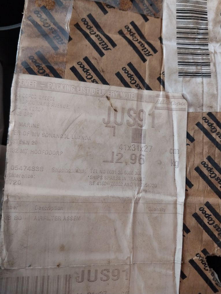 Atlas Copco 1613 7398 80 Air Filter Assembly