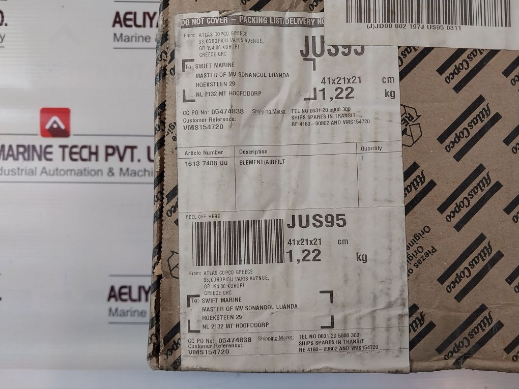 Atlas Copco 1613 7408 00 Air Filter Element