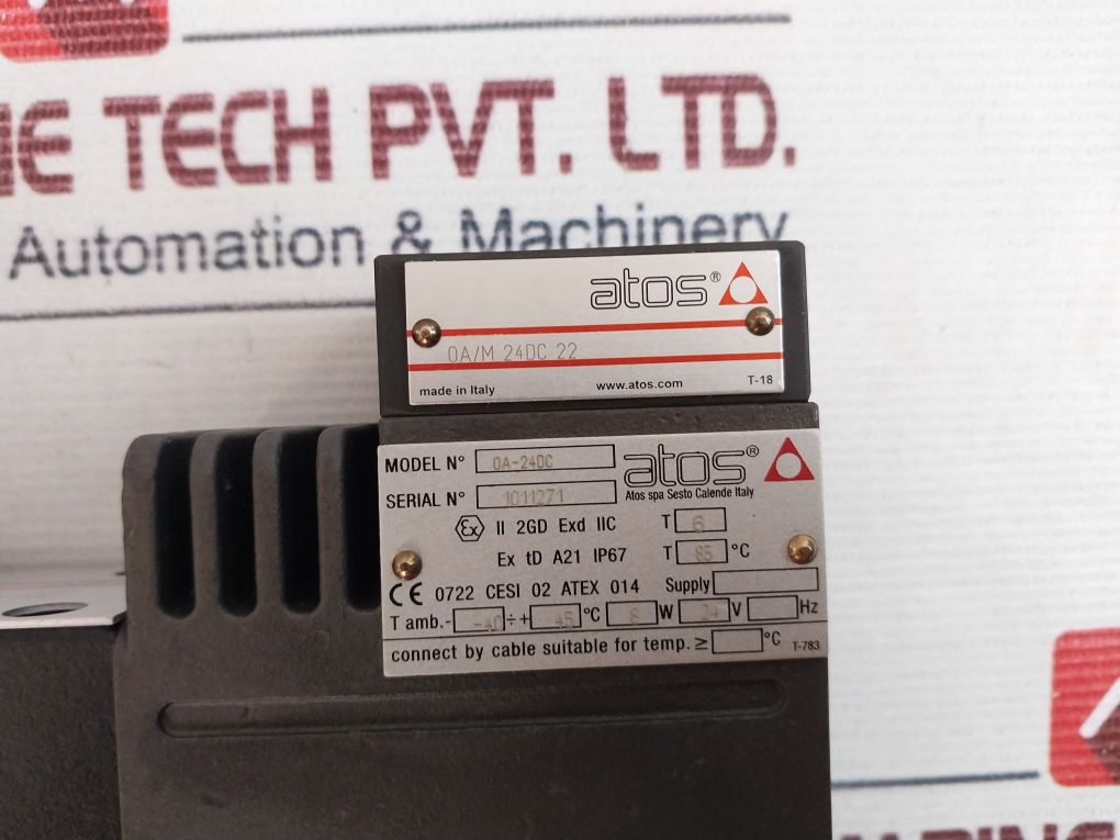 Atos 0A/M 24Dc 22 Explosionproof Solenoid Valve Aeliya Marine Tech