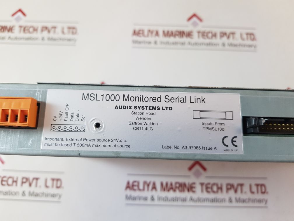Audix Systems Msl1000 Monitored Serial Link Tpmsl100
