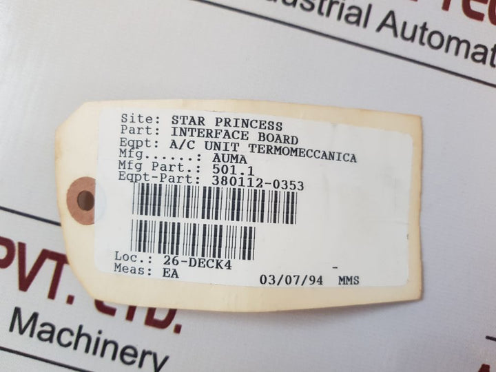 Auma K-800 Interface Board 24V Dc