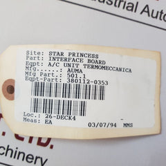 Auma K-800 Interface Board 24V Dc
