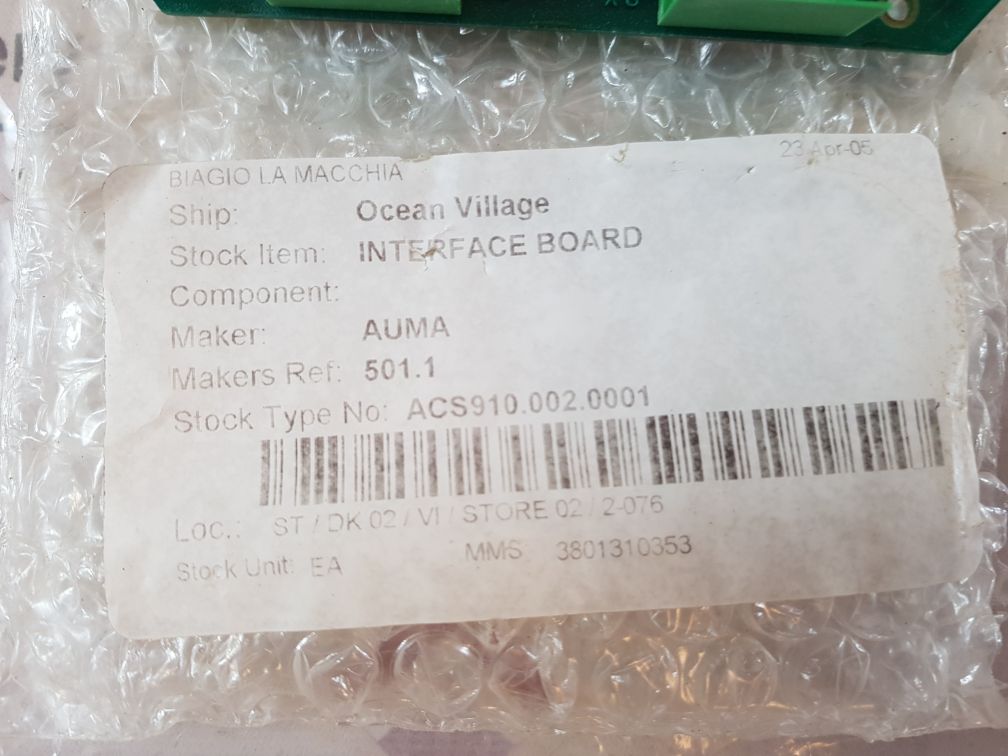 Auma K-800 Interface Board 24V Dc