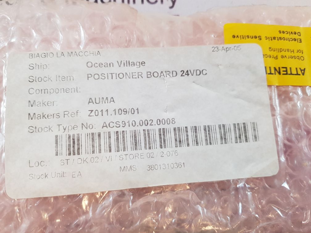 Auma Z011.109A Positioner Board Z011.109/01