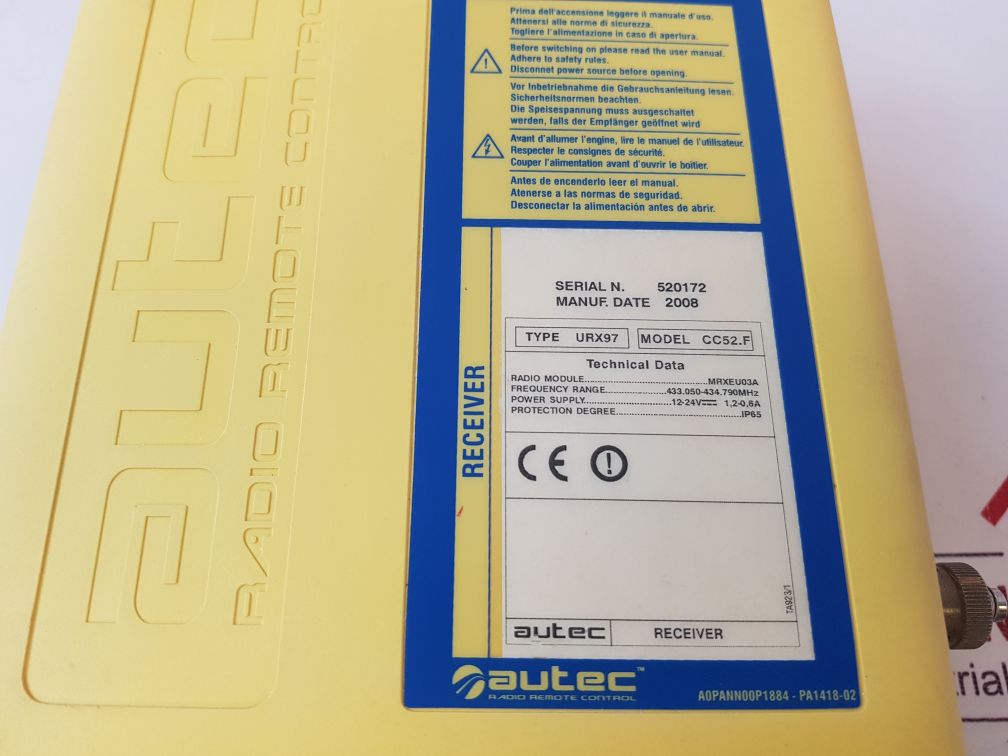 Autec Urx97 Radio Remote Control Cc52.F