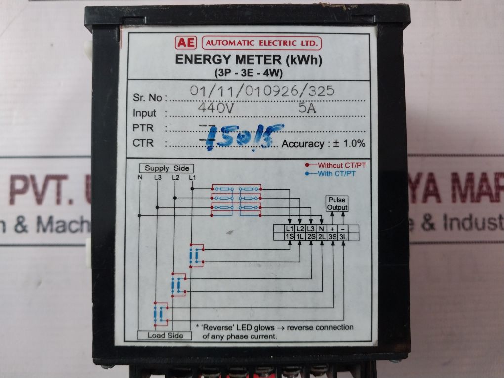 Automatic Electric (3P-3E-4W) Energy Meter (Kwh)
