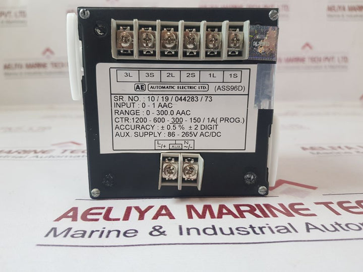 Automatic Electric Ass96D A.C.Ammeter 0-300.0 Aac