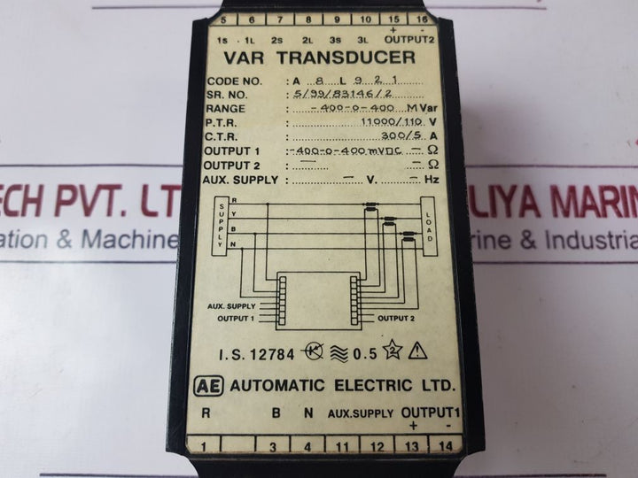 Automatic Electric Var Transducer