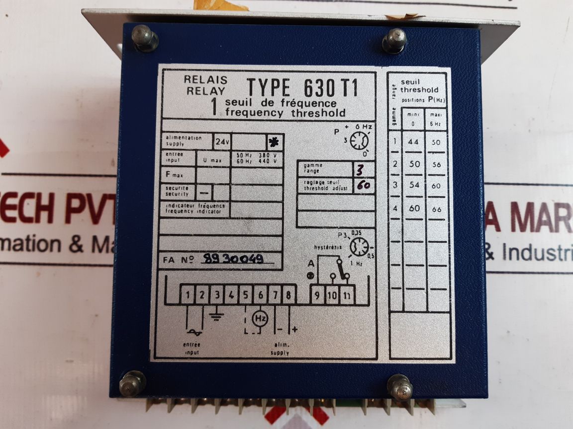 Automatismes 630t1 frequency threshold